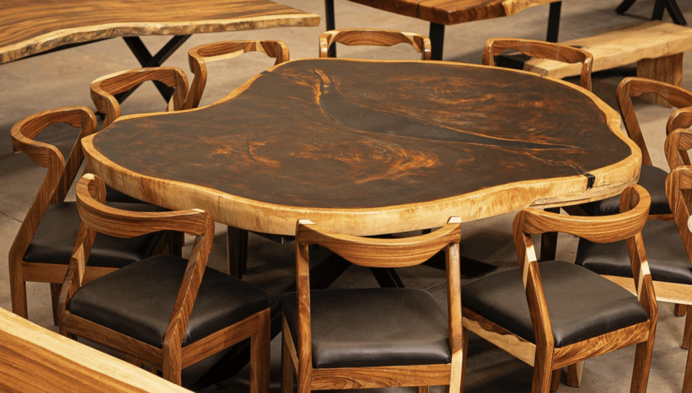 Comedor de Parota redondo premium 8 PAX - Imagen 2