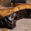mesa de tronco de nogal