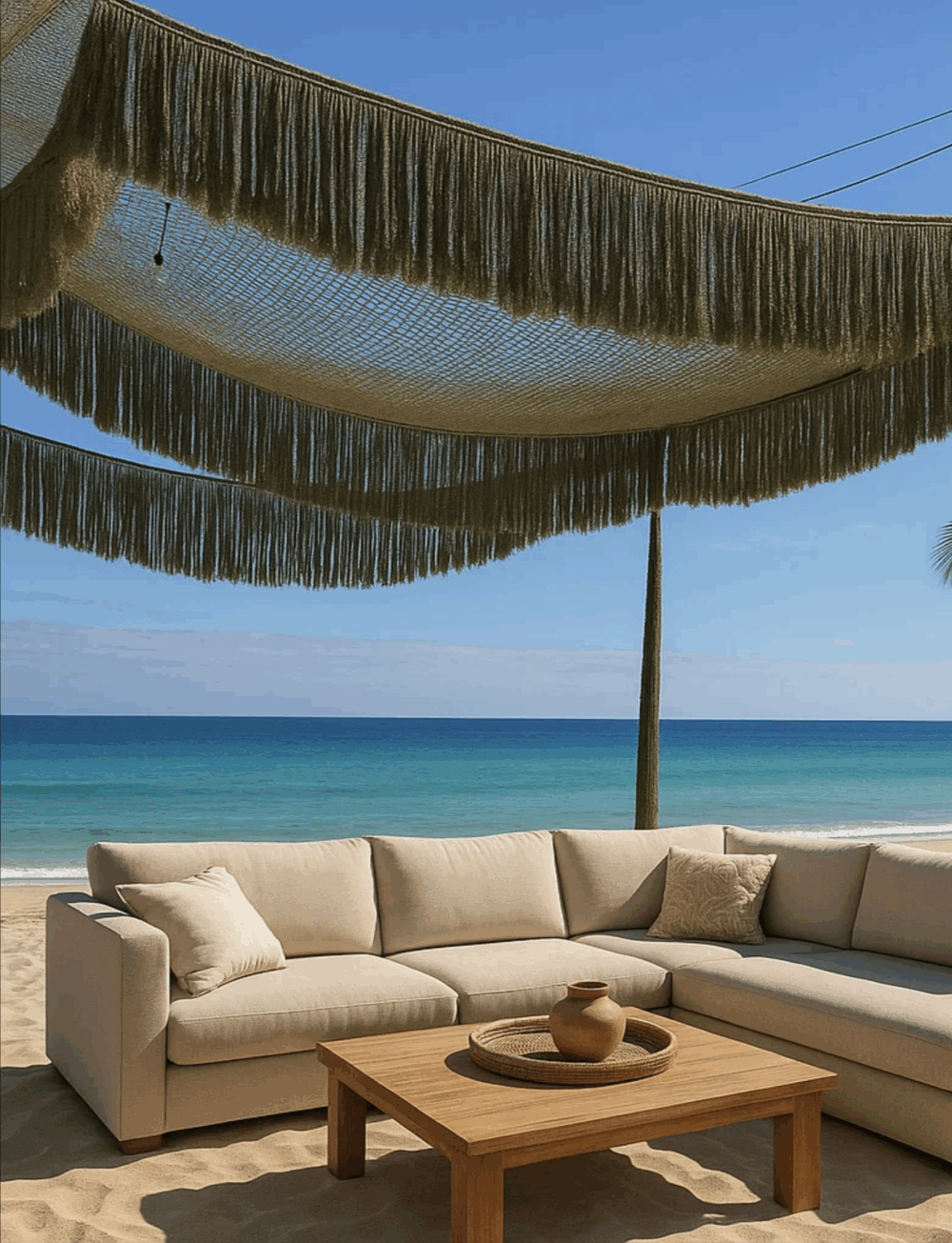 Toldo Maya con Flecos Artesanales - Imagen 2