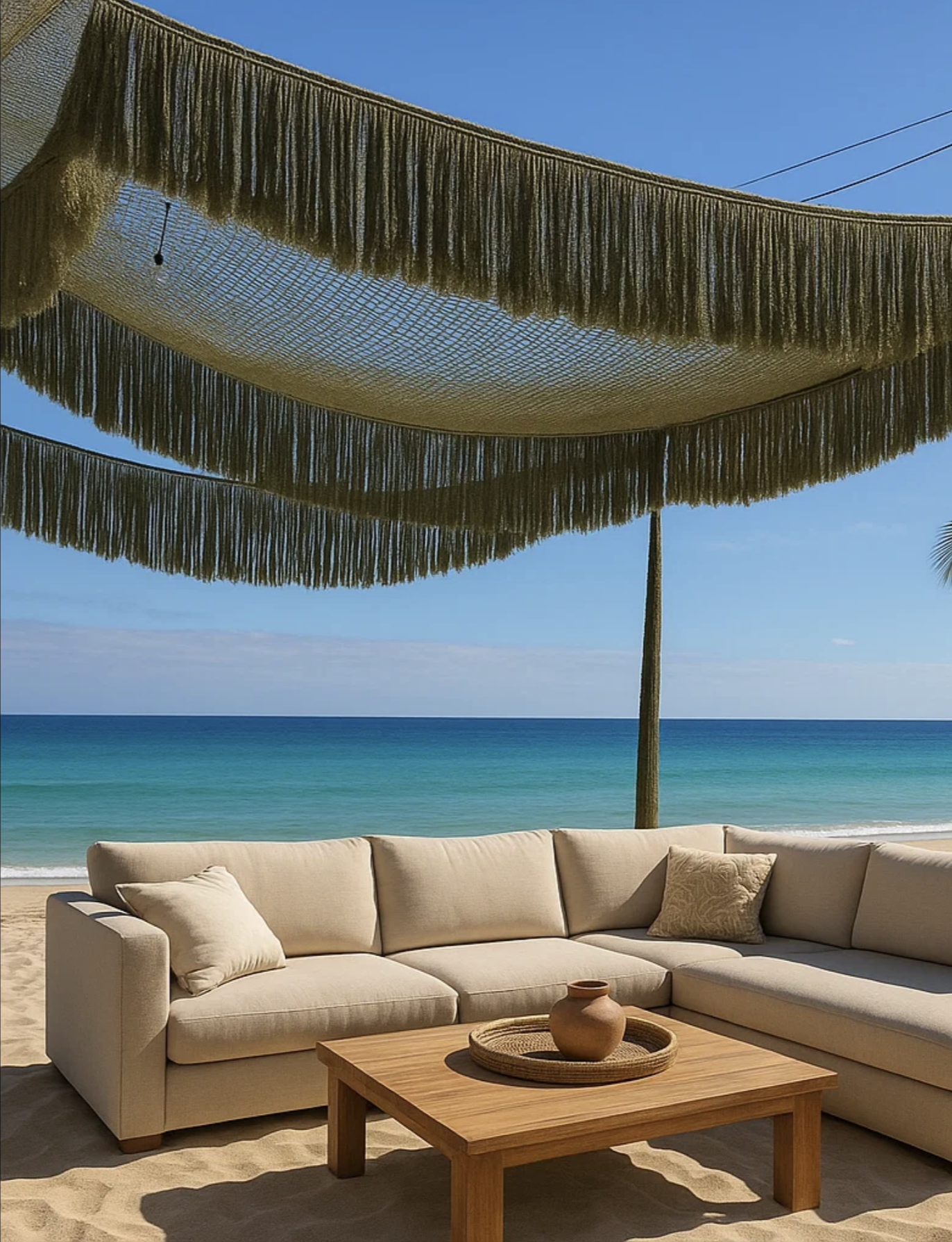 Toldo Maya con Flecos Artesanales - Imagen 2